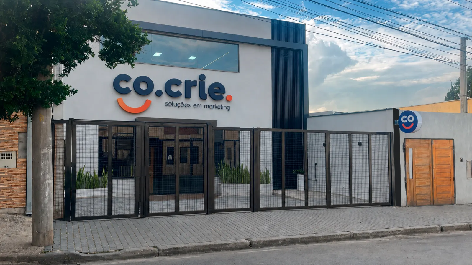 Fachada da sede da Co.Crie em Limeira